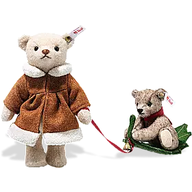 Steiff Mama with Child on Holly Express