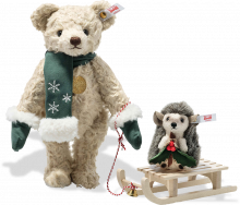 click to see Steiff  Teddy Bear With Hedgehog in detail