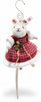 click to see Steiff  Mrs Santa Mouse Ornament in detail