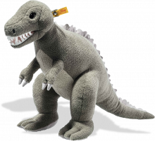 click to see Steiff  Cuddly Thaisen T-rex Dinosaur in detail