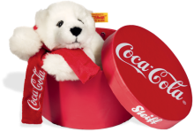 click to see Steiff  Coca-cola Polar Teddy Bear in detail